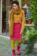 Womens,Skirt,Skirts,Moleskin,Knee Length,Red,Claret,Deep Claret,Bright,Comfy,Comfortable,Colourful,Spring,Summer,Limited,Mistral