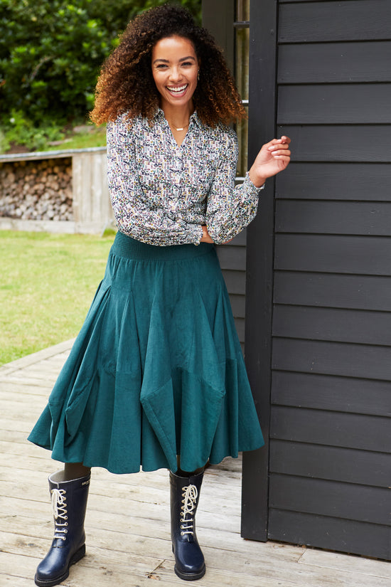 Womens,Skirt,Skirts,Cord,Corduroy,Forest Green,Green,Bright,Comfy,Comfortable,Colourful,Spring,Summer,Limited,Mistral