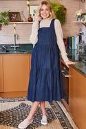 Womens,Dress,Dresses,Pinny,Pinafores,Chambray,Denim,Bright,Comfy,Comfortable,Colourful,Spring,Summer,Limited,Mistral