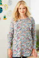 Womens,Tunic,Tunics,Print,Prints,Printed,Blue,Light Blue,Blue Multi,Crew Neck,Long Sleeves,Bright,Comfy,Comfortable,Colourful,Spring,Summer,Limited,Mistral