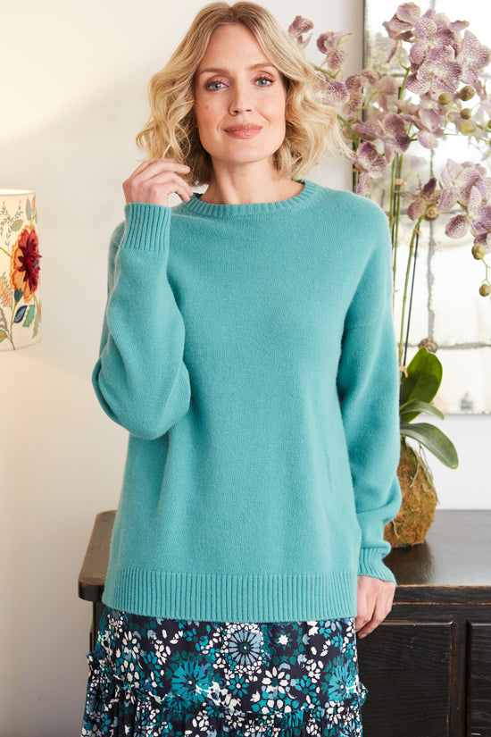 Womens,Crew,Crews,Jumper,Jumpers,Knits,Knit,Knitwear,Bikini,Blue,Ribbed,Ribbing,Oversized,Crew Neck,Bright,Comfy,Comfortable,Colourful,Spring,Summer,Limited,Mistral