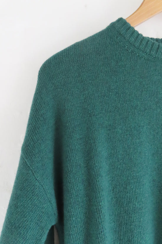 Womens,Crew,Crews,Jumper,Jumpers,Knits,Knit,Knitwear,Green,Storm Green,Ribbed,Ribbing,Oversized,Crew Neck,Bright,Comfy,Comfortable,Colourful,Spring,Summer,Limited,Mistral