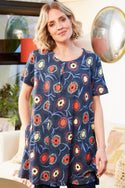 Womens,Tunic,Tunics,Print,Prints,Printed,Blue,Eclipse,DarkBlue,Navy,NavyBlue,Bright,Comfy,Comfortable,Colourful,Spring,Summer,Limited,Mistral