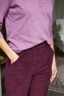 Womens,Trouser,Trousers,Cord,Corduroy,Fig,Purple,Bright,Comfy,Comfortable,Colourful,Spring,Summer,Limited,Mistral