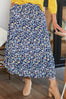 Womens,Skirt,Skirts,Print,Prints,Printed,Lined,Midi Length,Blue,Insignia Blue,Dark Blue,Navy,Eclipse,Bright,Comfy,Comfortable,Colourful,Spring,Summer,Limited,Mistral