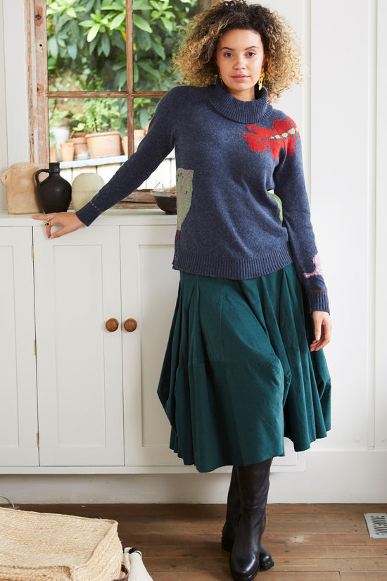 Womens,Knitwear,Jumper,Jumpers,Blue,Intarsia,Cowl Neck,Bright,Comfy,Comfortable,Colourful,Spring,Summer,Limited,Mistral