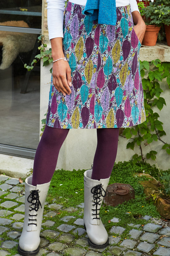 Lola Leaf Print Moleskin Skirt – Mistral Online