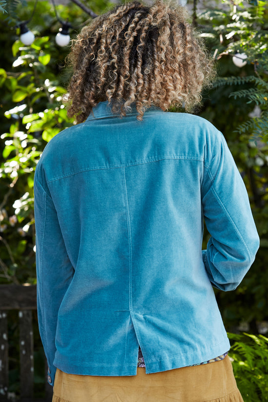 Womens,Jacket,Jackets,Moleskin,Cotton,Trooper,Blue,Bright,Comfy,Comfortable,Colourful,Spring,Summer,Limited,Mistral