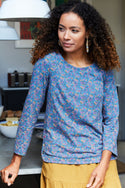 Womens,Top,Tops,Print,Prints,Printed,Blue,Teal,Bright,Comfy,Comfortable,Colourful,Spring,Summer,Limited,Mistral