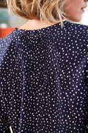 Womens,Blouses,Blouse,Shirts,Shirt,Eclipse,Navy,DarkBlue,Blue,Print,Prints,Printed,Spotted,Spotty,Bright,Comfy,Comfortable,Colourful,Spring,Summer,Limited,Mistral