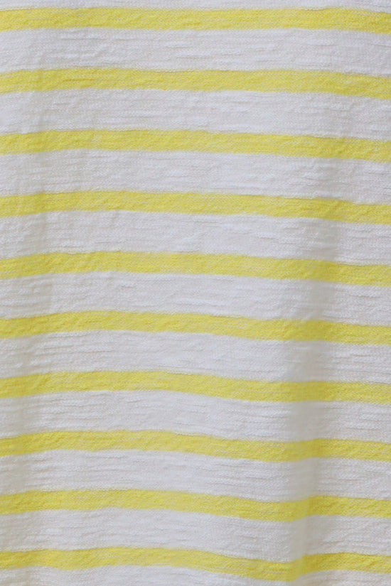 Stripe 2 Pocket Slash Neck Tee in Empire Yellow/Ecru