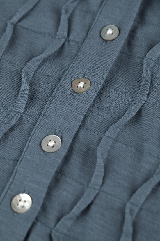 Zesty Shirty Front Pleat Detail Shirt Blue