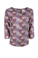 Water Lilies Curved Hem Top Very Berry Mix