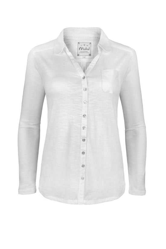Show On The Road Cotton Jersey Shirt White