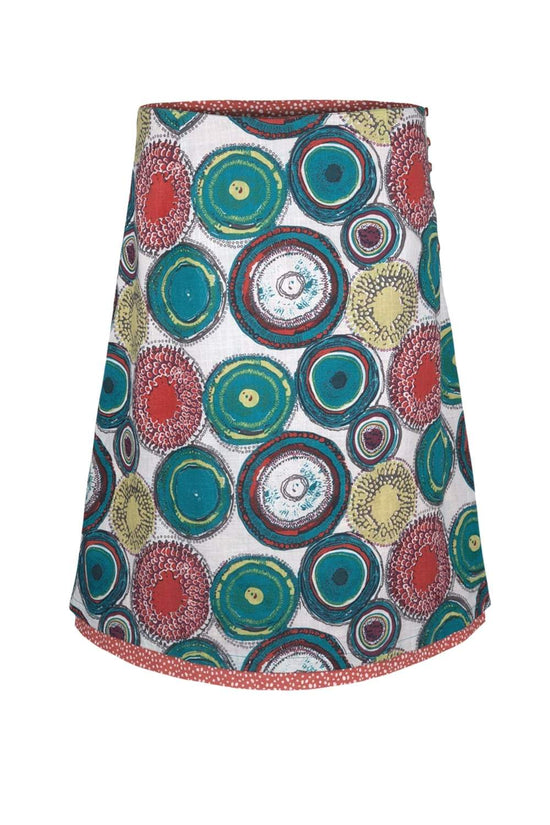 Whirly Splodge Reversible Cotton Skirt Multi