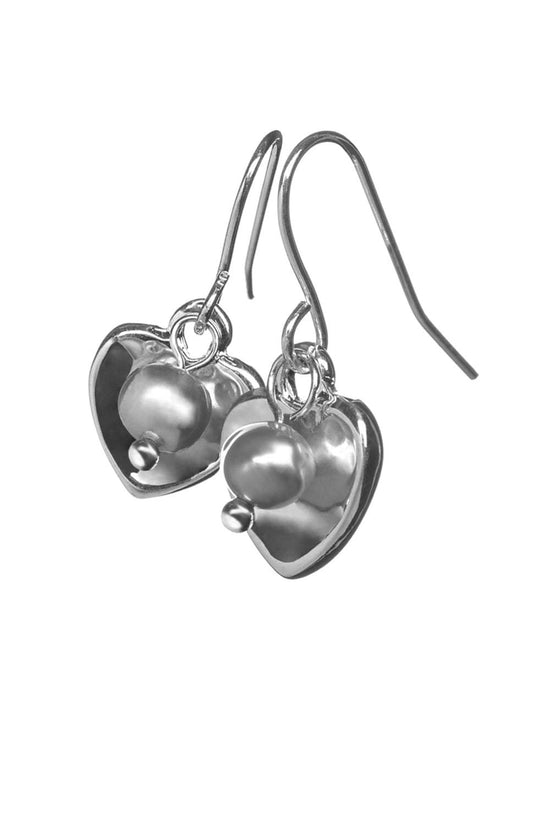 Silver Plated Heart Earrings Silver