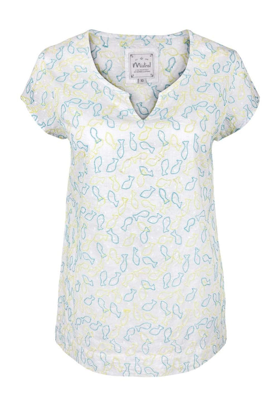 Shoal Embroidered Cotton Top Multi