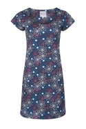 Spiro Floral Printed Short Sleeve Tunic Navy Mix