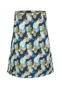 Sea Urchin A Line Printed Cotton Skirt With Frill Detail Hem Navy Mix