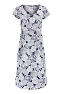 Rock Pool Jersey Dress With Ruching Bering Blue / Vaparous Grey