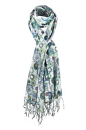 Tropical Spirograph Scarf Lily White/aegean Blue/ming