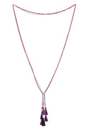 Tassel in Pink Chain Necklace Sangria/gold