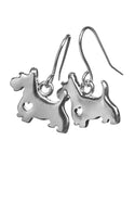 Silver Plated Scotty Dog Drop Earrings Silver