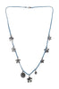 Silver Flower Charm Necklace Blue/silver