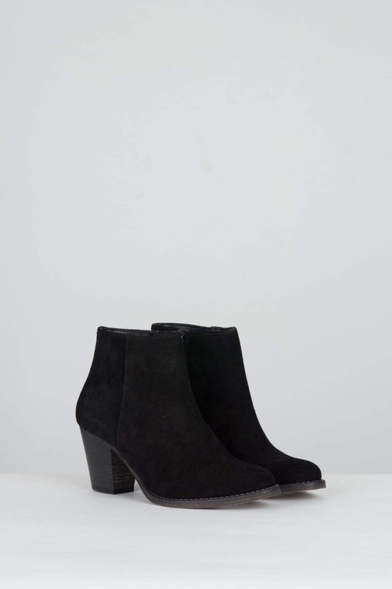 Sophisticated Sally Suede Heeled Boot in Black
