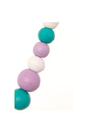 Wooden Bead And Fabric Necklace in Purple/blue Mix