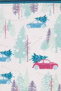 Trees And Cars Canvas Make Up Bag With Spot Lining