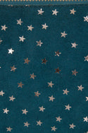Starry Night Suede Purse In Teal/gold