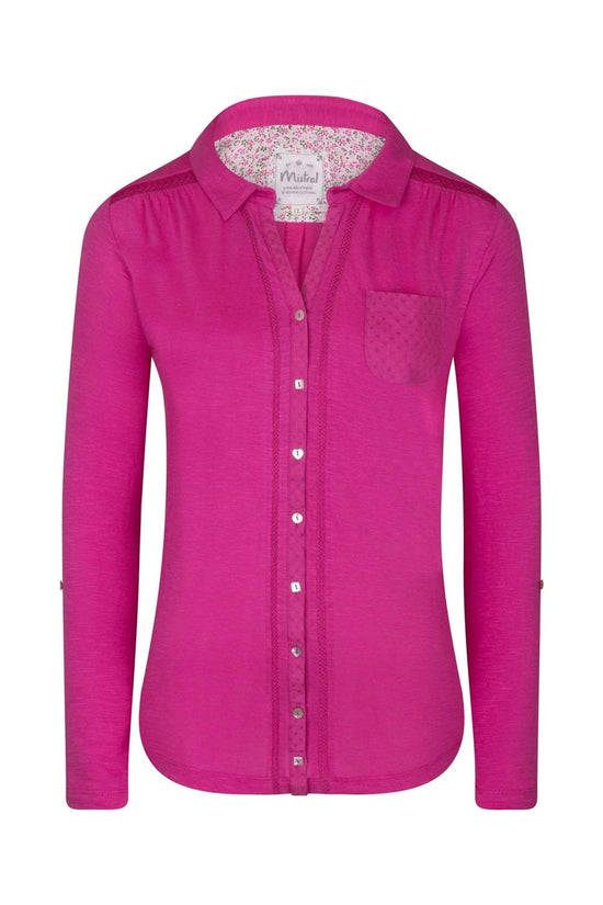 Show It Off Detailed Jersey Shirt in Dahlia Mauve
