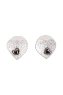Scratched Heart Studs
