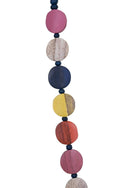 Tribal Disc Necklace in Pink, Orange, Yellow and Navy