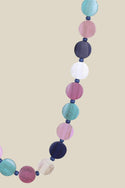 Tribal Disc Necklace in Navy and Pink