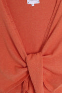 Tina Tie Front Cardi in Orange Coral
