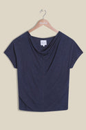 Soft Cowl Neck Tee in Eclipse