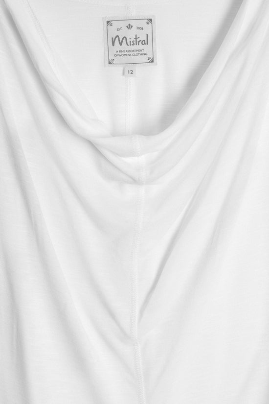 Soft Cowl Neck Tee in White