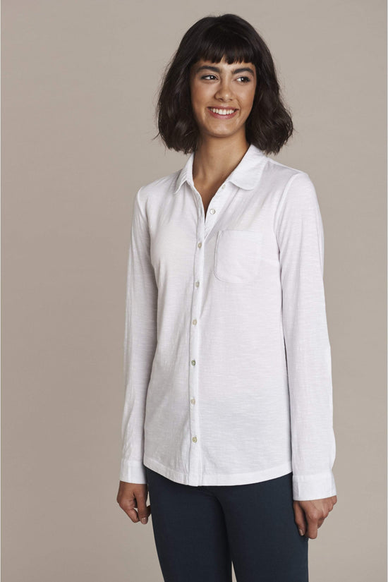 Plain Organic Jersey Shirt in White