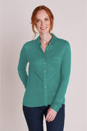Viscose Jersey Shirt in Green Blue Slate
