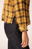 Yellow Check Frill Collar Shirt
