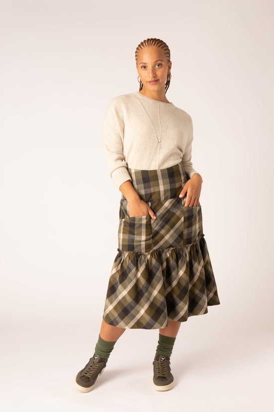 Tiered Checked Skirt