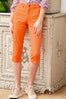 Womens,Trouser,Trousers,Capri Trouser,Capri Trousers,Cotton,Nectarine,Orange,3/4 length,Bright,Comfy,Comfortable,Colourful,Spring,Summer,Limited,Mistral