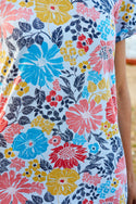 Womens,Dress,Dresses,Print,Prints,Printed,Floral,Blue,Pink,Yellow,White,Linen,Scoop Neck,Bright,Comfy,Comfortable,Colourful,Spring,Summer,Limited,Mistral
