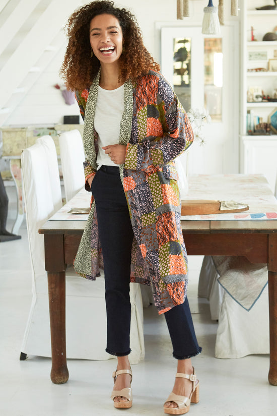 Womens,Coat,Coats,Duster Coat,Jacket,Jackets,Outerwear,Patchwork,Prints,Print,Printed,Viscose,Bright,Comfy,Comfortable,Colourful,Spring,Summer,Limited,Mistral