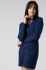 Pointelle Detail Long Cardigan in Insignia Blue